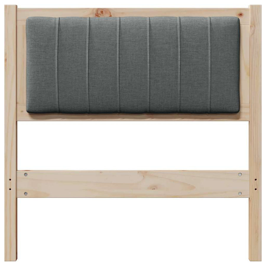 Gestoffeerd hoofdbord Bruin 80 cm Massief pijnhout en stof