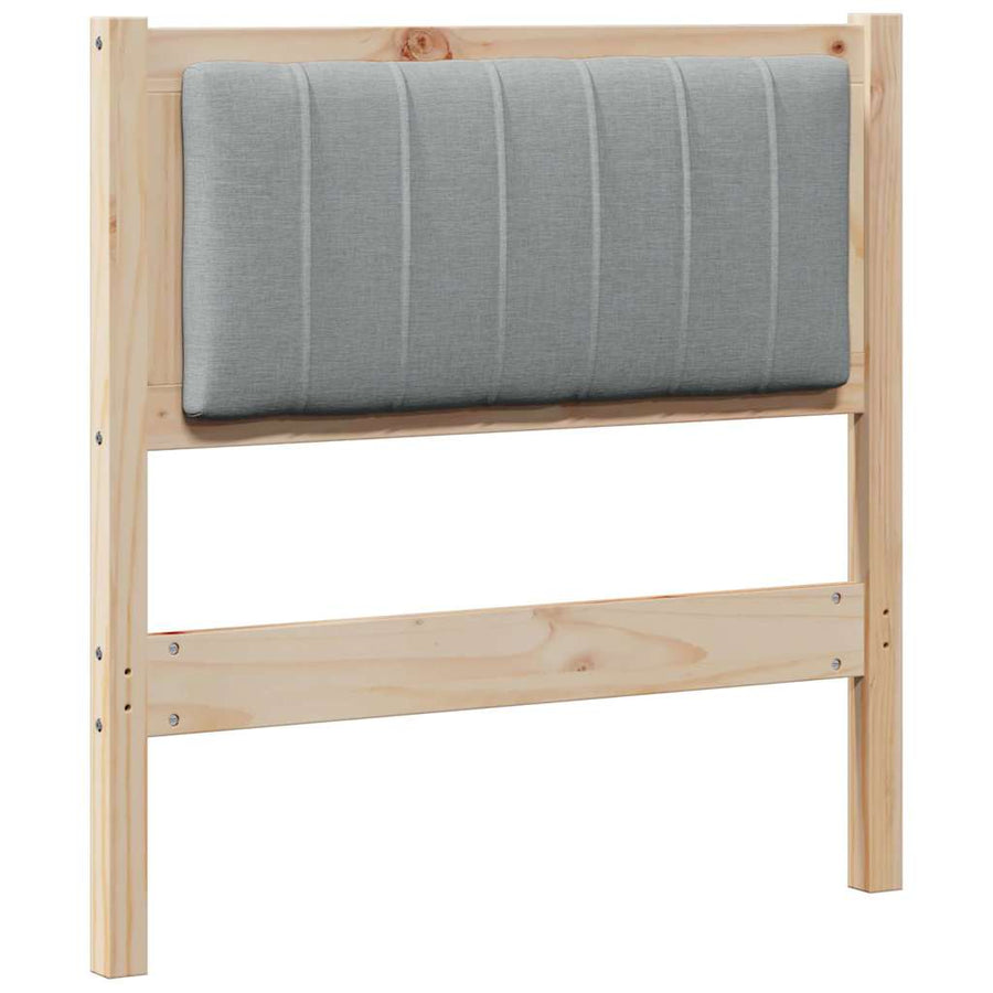 Gestoffeerd hoofdbord Bruin 75 cm Massief pijnhout en stof
