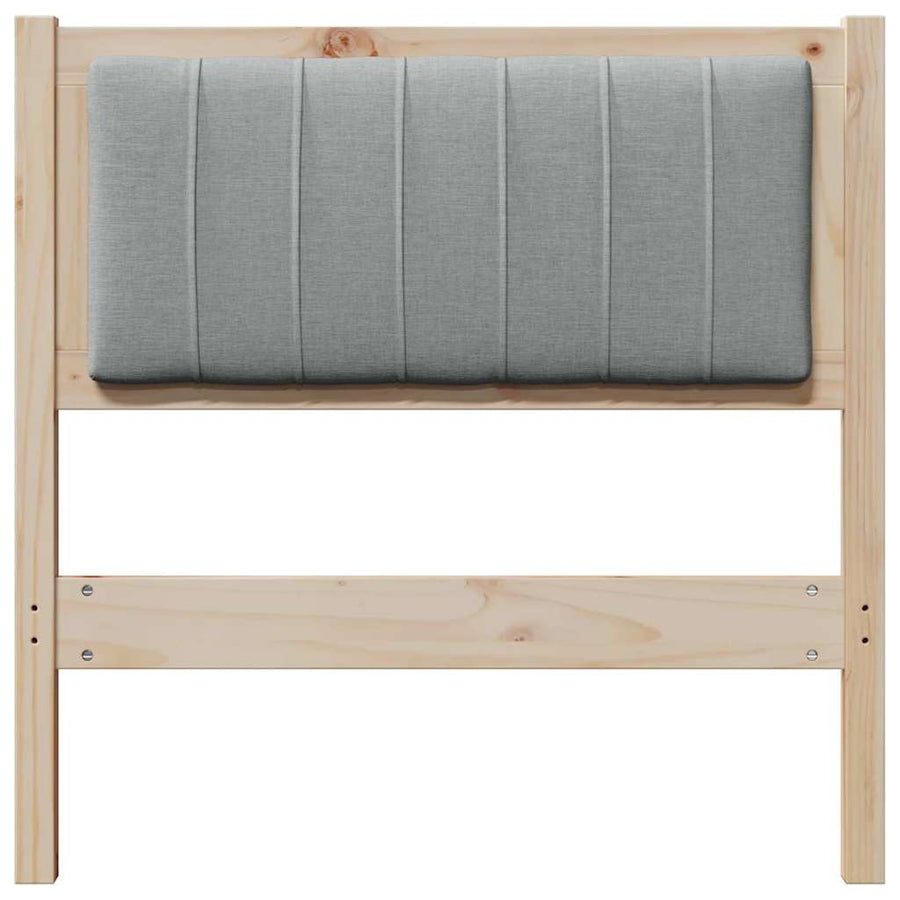 Gestoffeerd hoofdbord Bruin 75 cm Massief pijnhout en stof