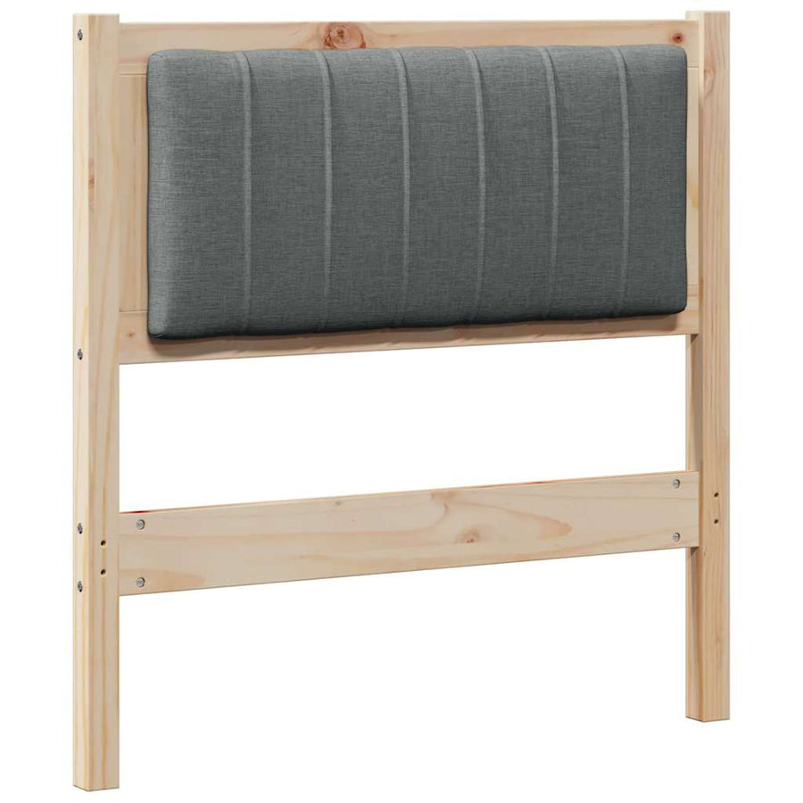 Gestoffeerd hoofdbord Bruin 75 cm Massief pijnhout en stof