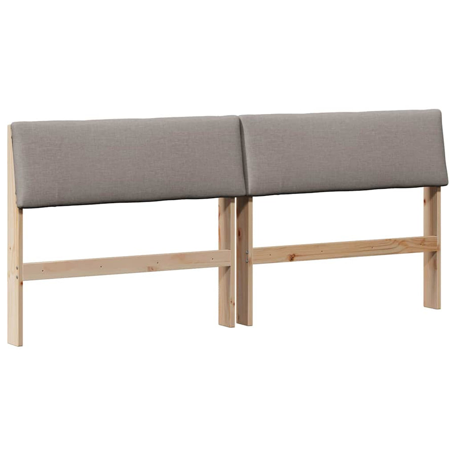 Gestoffeerd hoofdbord Taupe 200 cm Massief grenenhout