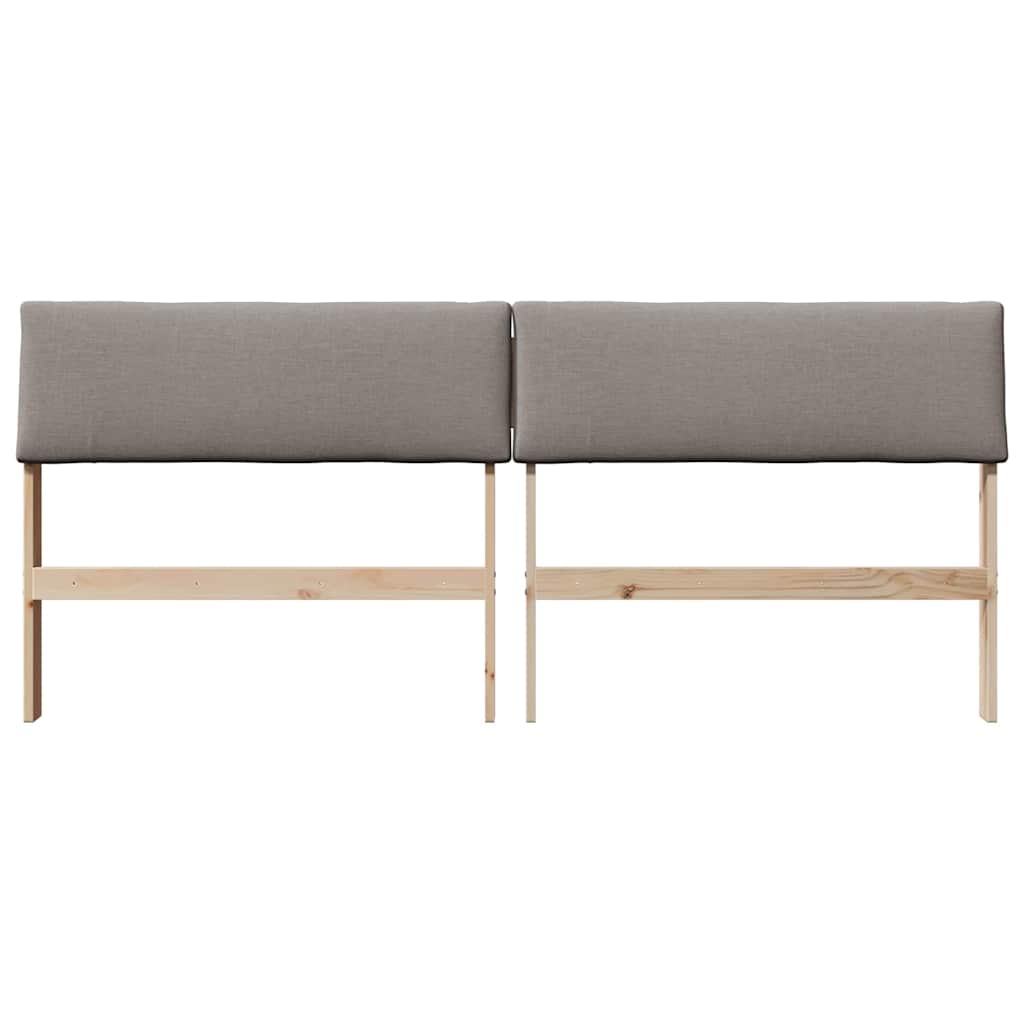 Gestoffeerd hoofdbord Taupe 200 cm Massief grenenhout