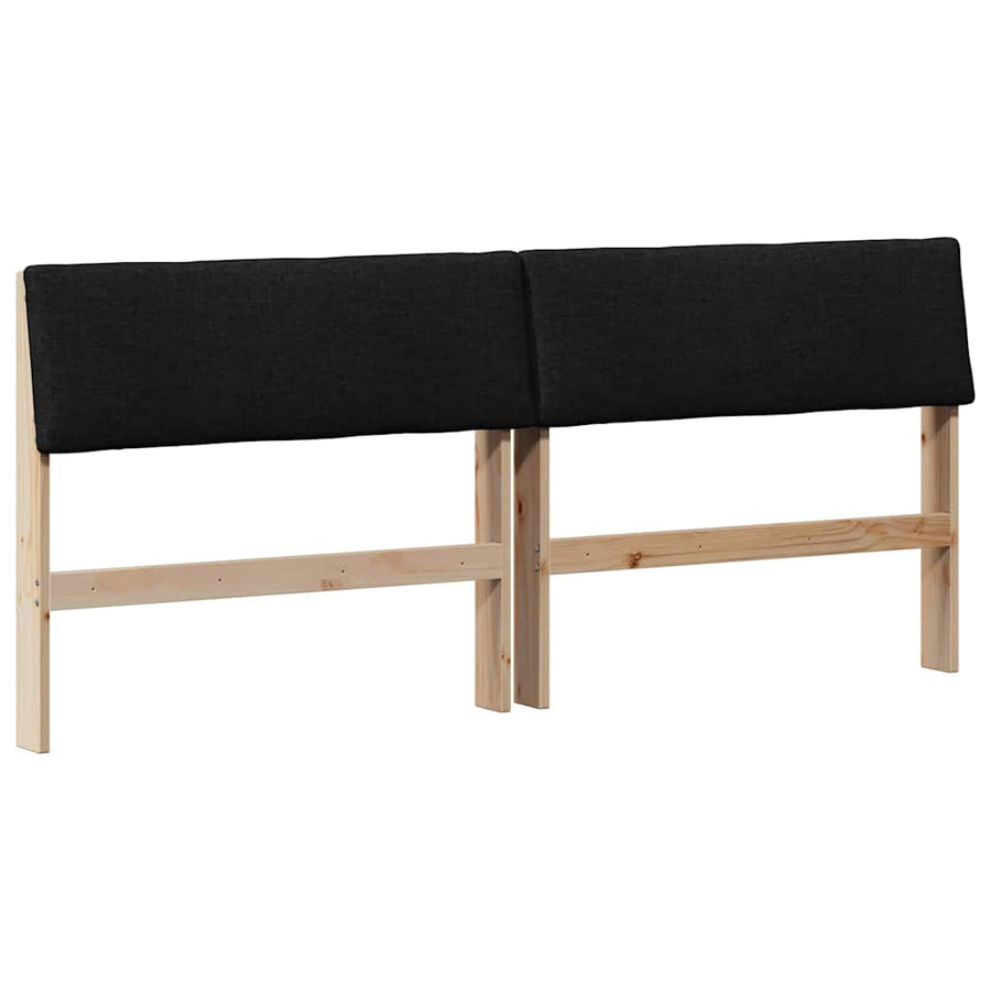 Gestoffeerd hoofdbord Zwart 180 cm Massief grenenhout