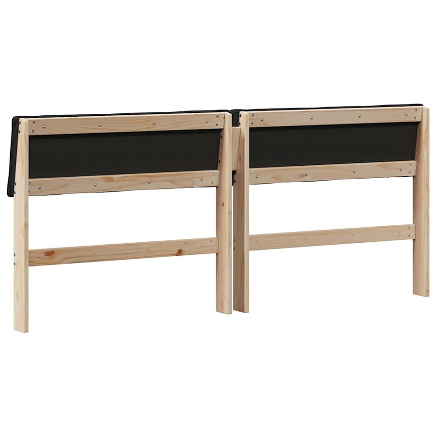 Gestoffeerd hoofdbord Zwart 180 cm Massief grenenhout
