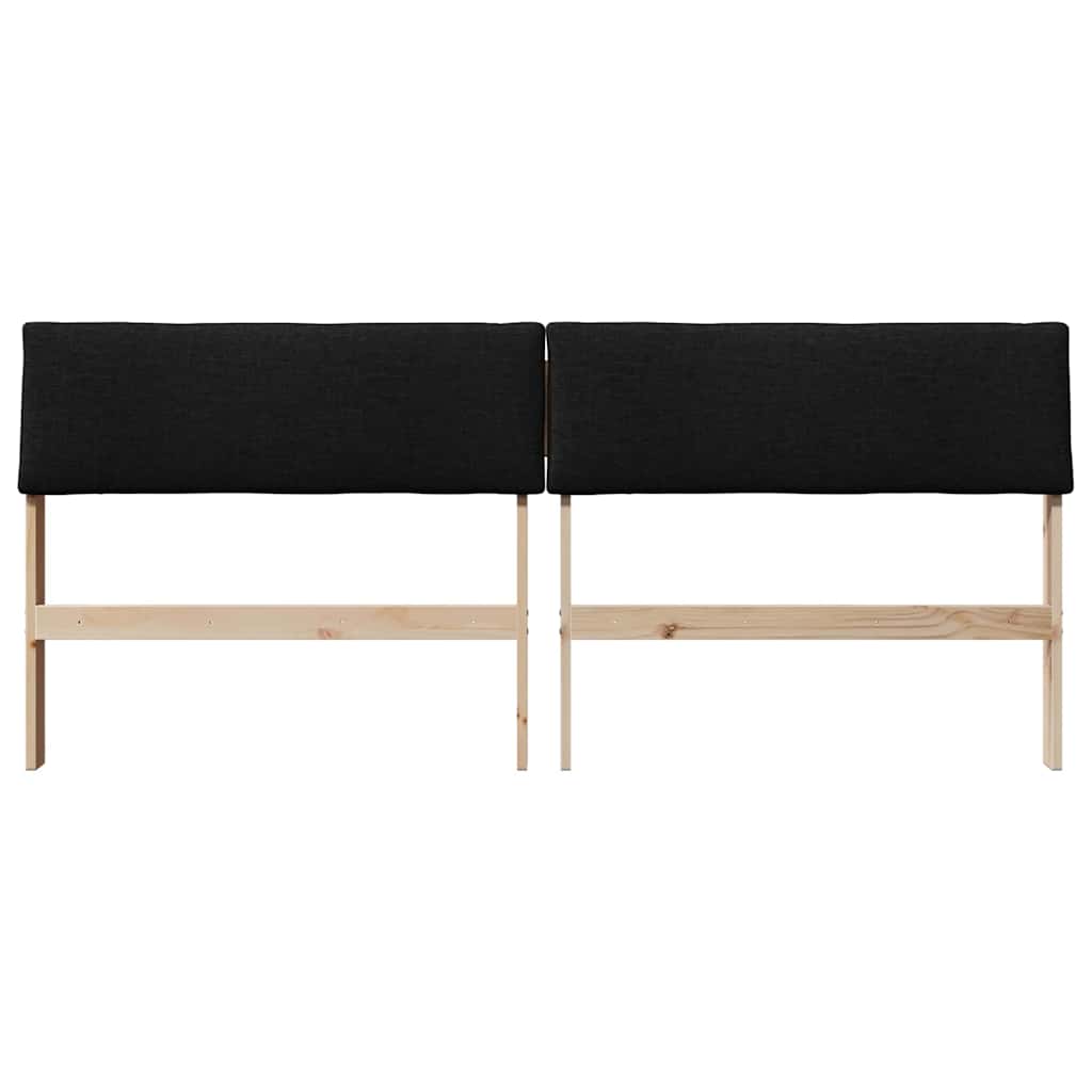 Gestoffeerd hoofdbord Zwart 180 cm Massief grenenhout