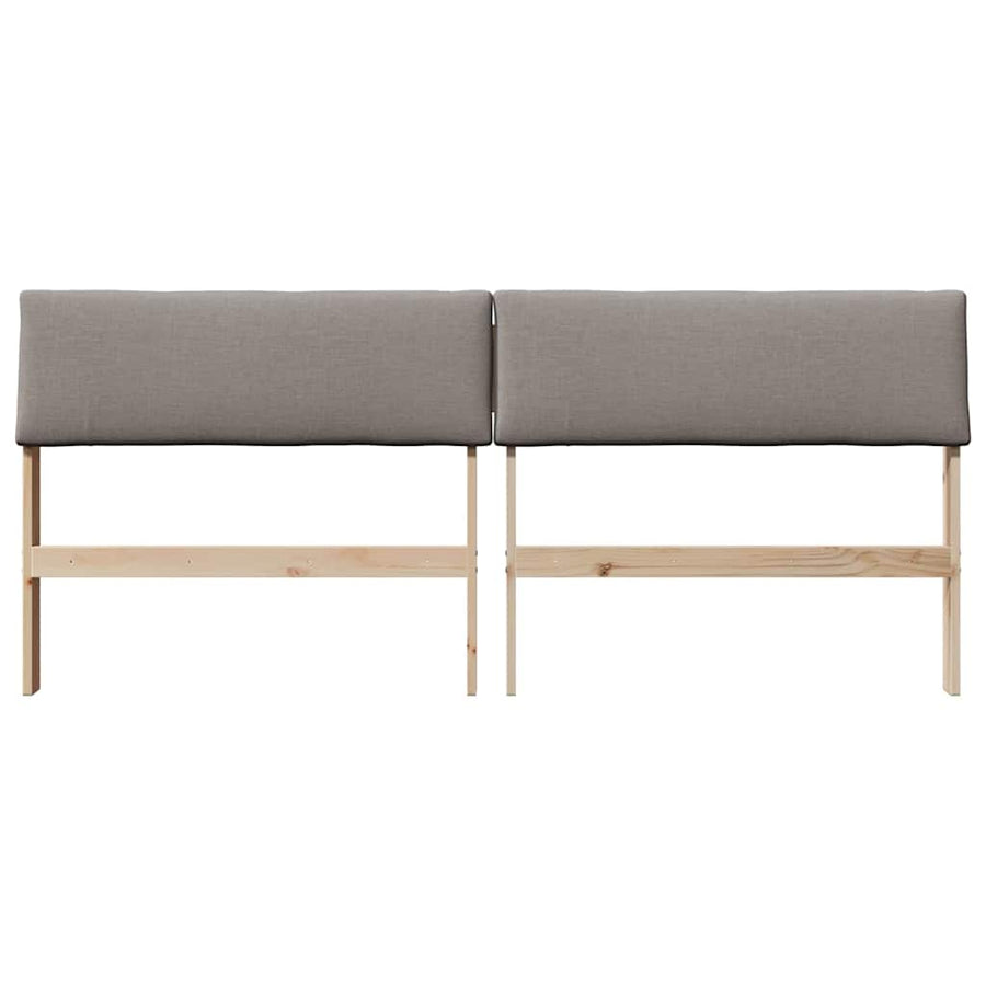 Gestoffeerd hoofdbord Taupe 180 cm Massief grenenhout