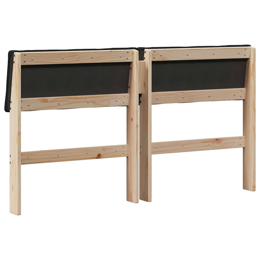 Gestoffeerd hoofdbord Zwart 160 cm Massief grenenhout