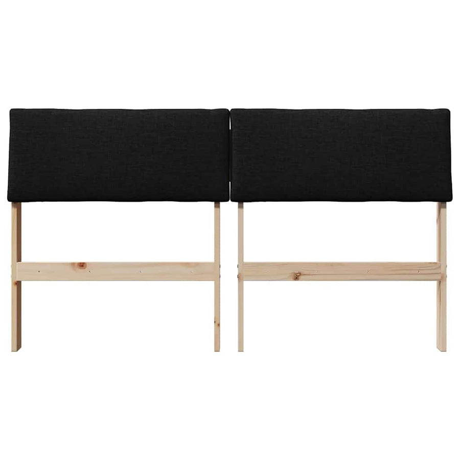 Gestoffeerd hoofdbord Zwart 160 cm Massief grenenhout