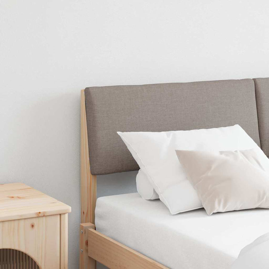 Gestoffeerd hoofdbord Taupe 160 cm Massief grenenhout