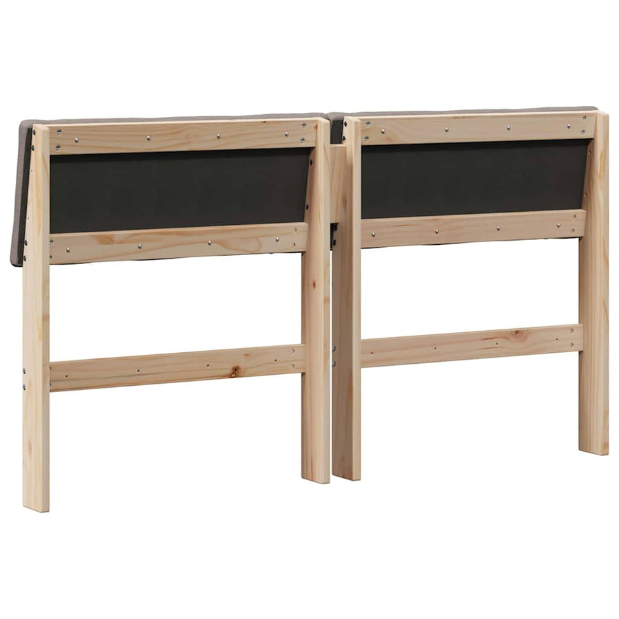 Gestoffeerd hoofdbord Taupe 160 cm Massief grenenhout