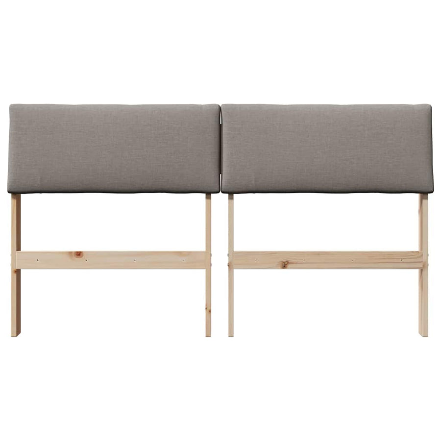 Gestoffeerd hoofdbord Taupe 160 cm Massief grenenhout