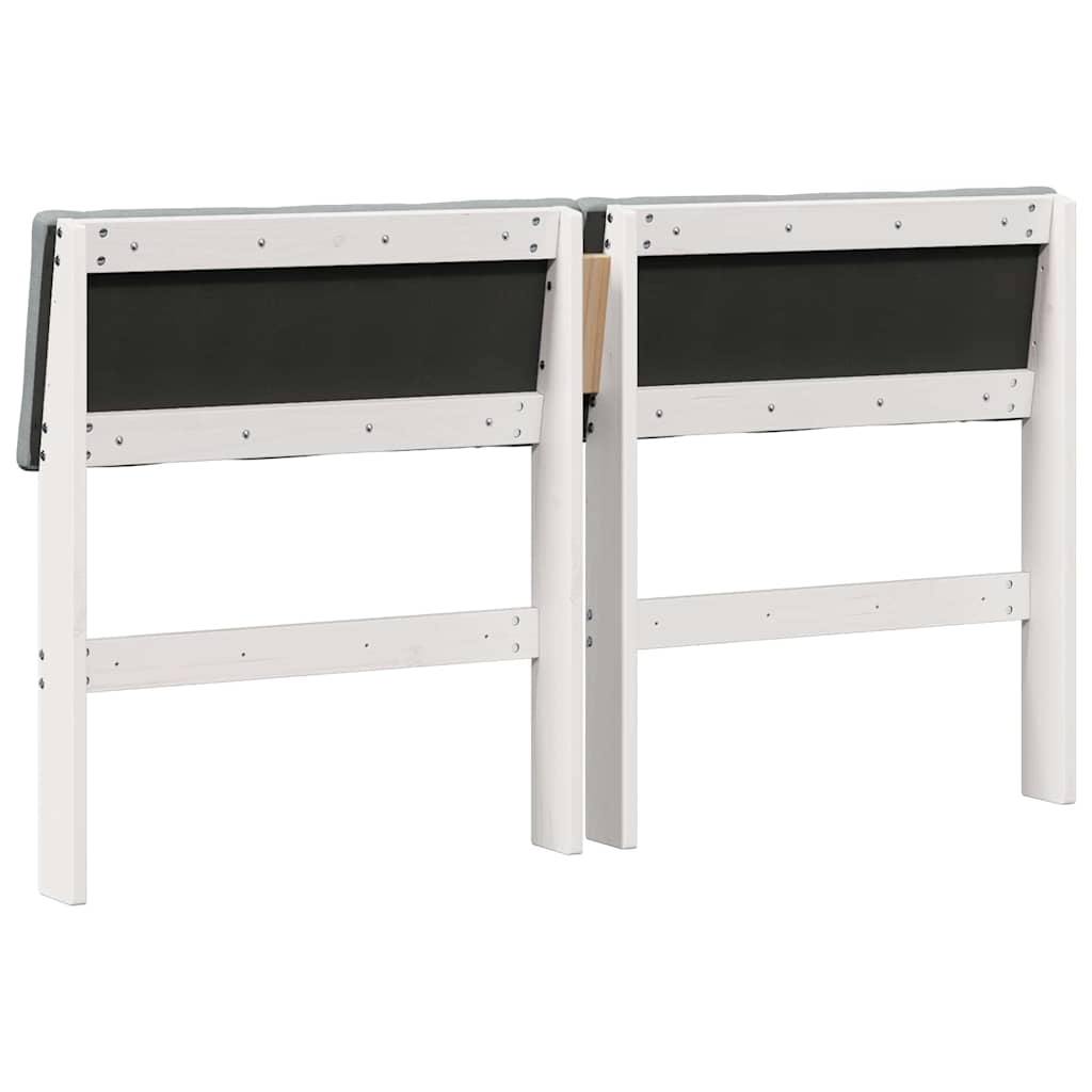 Gestoffeerd hoofdbord Lichtgrijs 160 cm Massief grenenhout