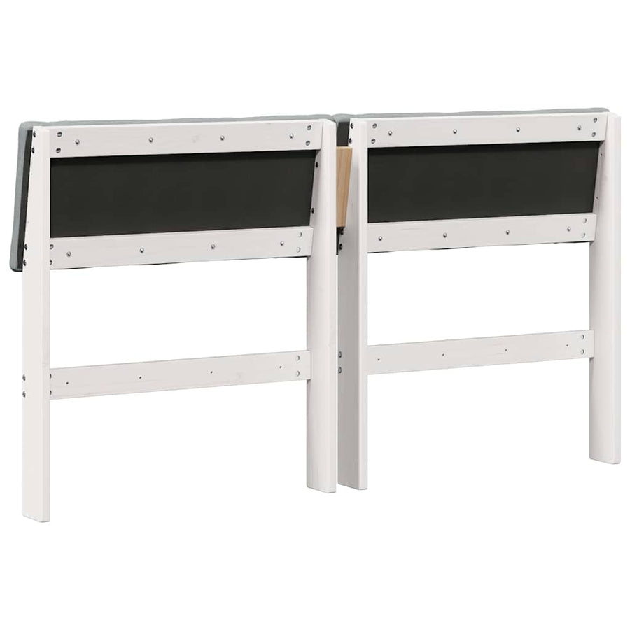 Gestoffeerd hoofdbord Lichtgrijs 160 cm Massief grenenhout