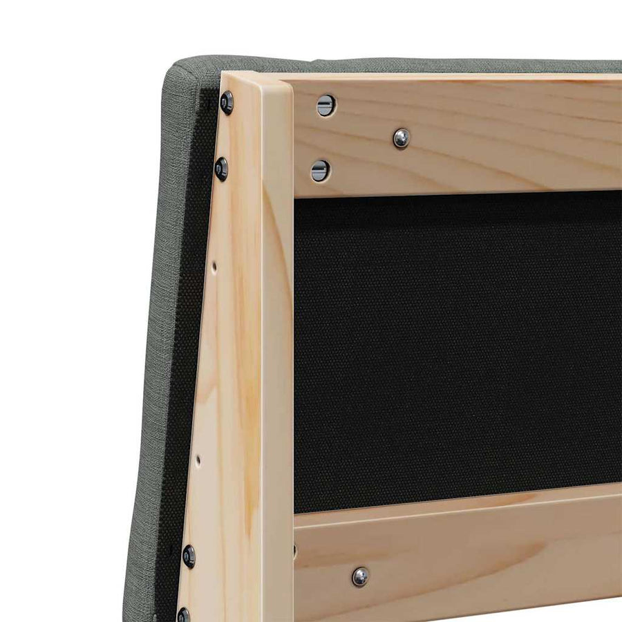 Gestoffeerd hoofdbord Donkergrijs 150 cm Massief grenenhout