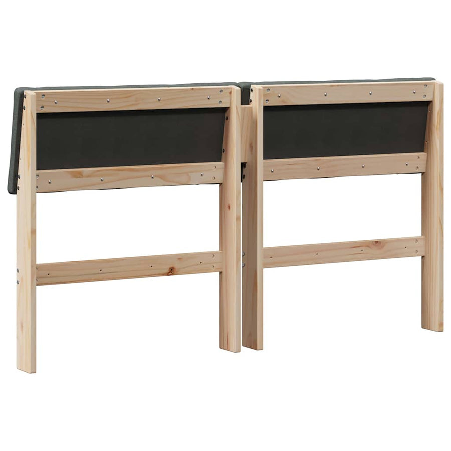 Gestoffeerd hoofdbord Donkergrijs 150 cm Massief grenenhout