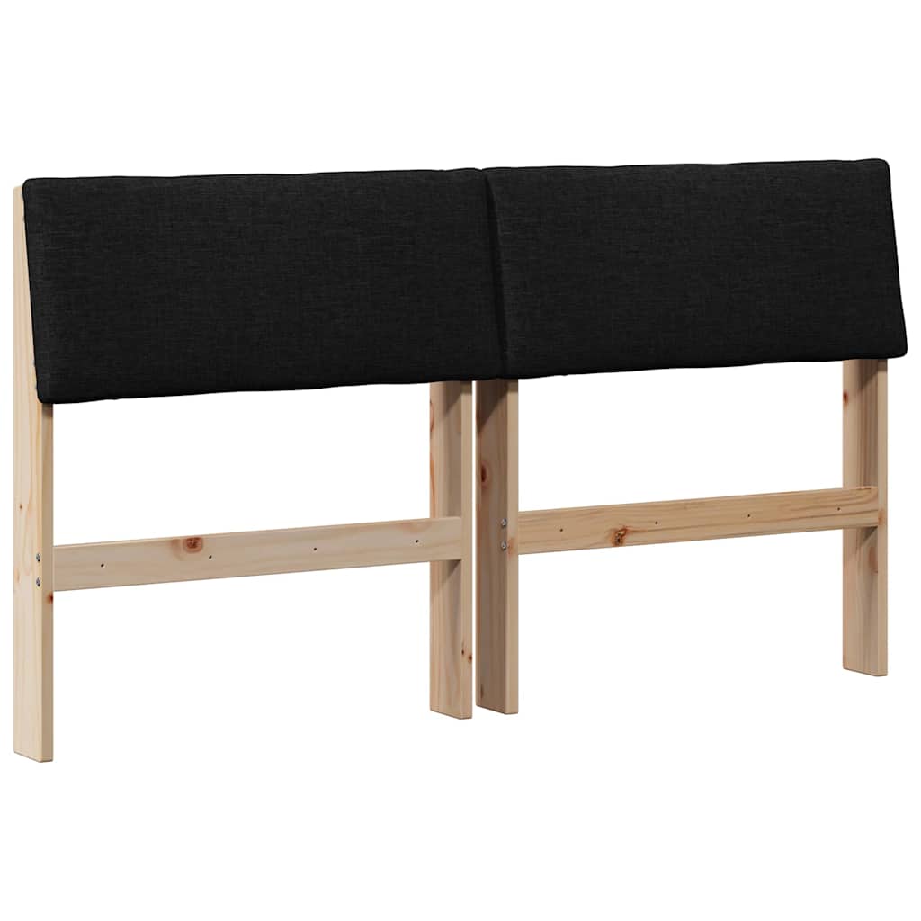 Gestoffeerd hoofdbord Zwart 150 cm Massief grenenhout