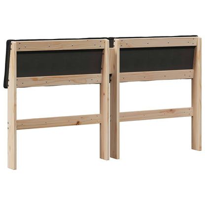 Gestoffeerd hoofdbord Zwart 150 cm Massief grenenhout