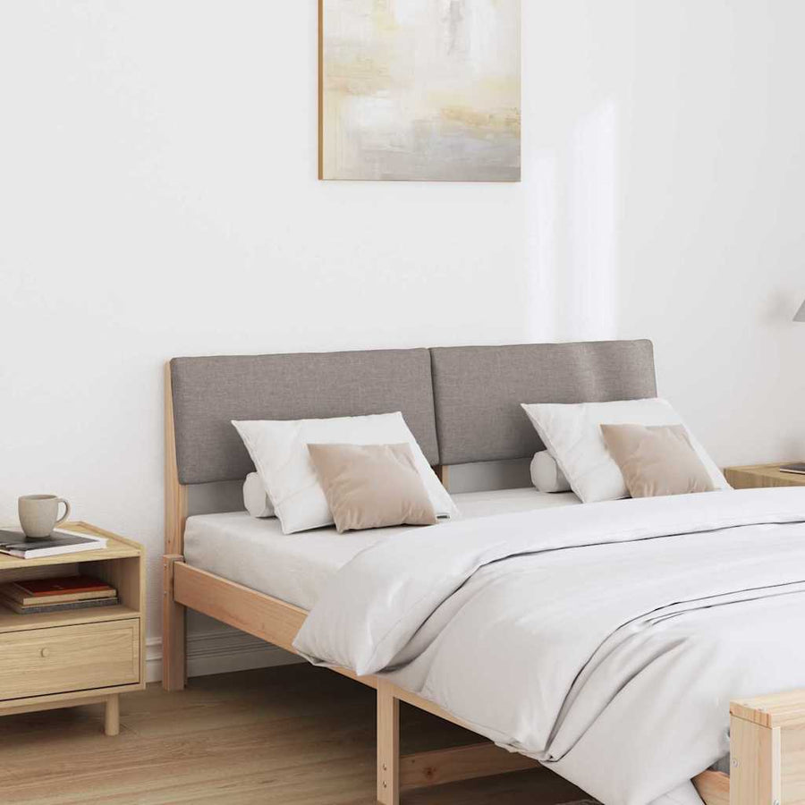 Gestoffeerd hoofdbord Taupe 150 cm Massief grenenhout