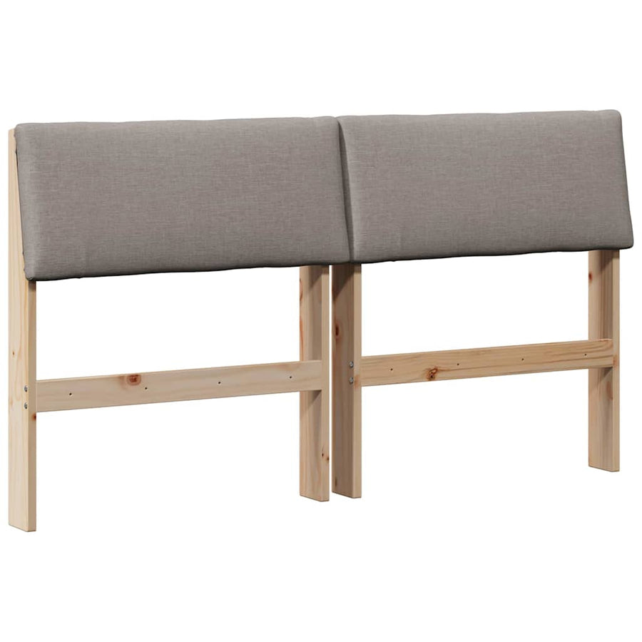 Gestoffeerd hoofdbord Taupe 150 cm Massief grenenhout