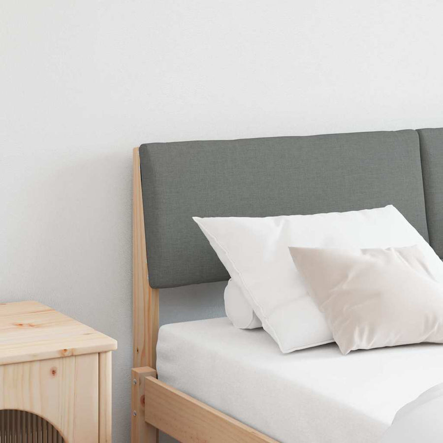 Gestoffeerd hoofdbord Donkergrijs 140 cm Massief grenenhout
