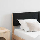 Upholstered Headboard Black 140 cm Solid Pine