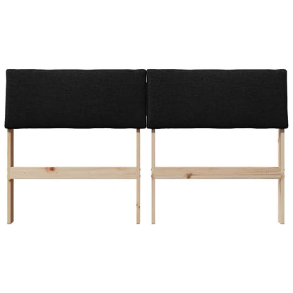 Gestoffeerd hoofdbord Zwart 140 cm Massief grenenhout