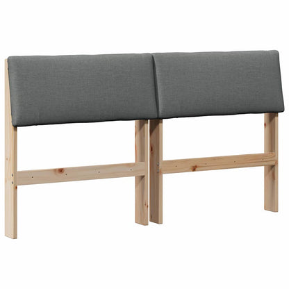 Gestoffeerd hoofdbord Donkergrijs 135 cm Massief grenenhout