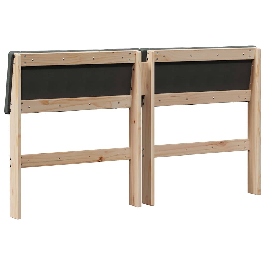 Gestoffeerd hoofdbord Donkergrijs 135 cm Massief grenenhout
