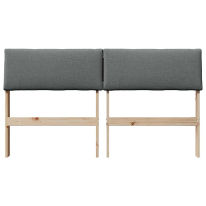 Gestoffeerd hoofdbord Donkergrijs 135 cm Massief grenenhout