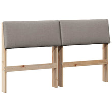 Gestoffeerd hoofdbord Taupe 135 cm Massief grenenhout