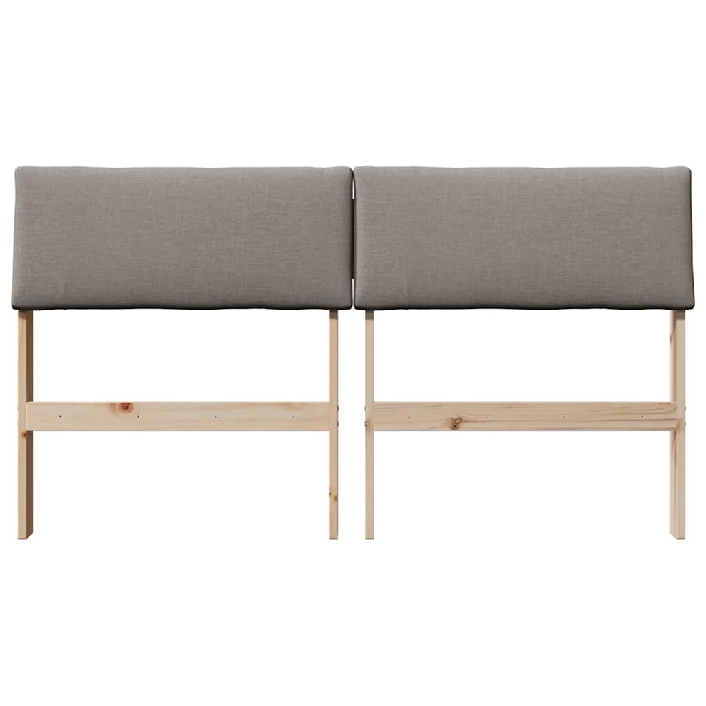 Gestoffeerd hoofdbord Taupe 135 cm Massief grenenhout