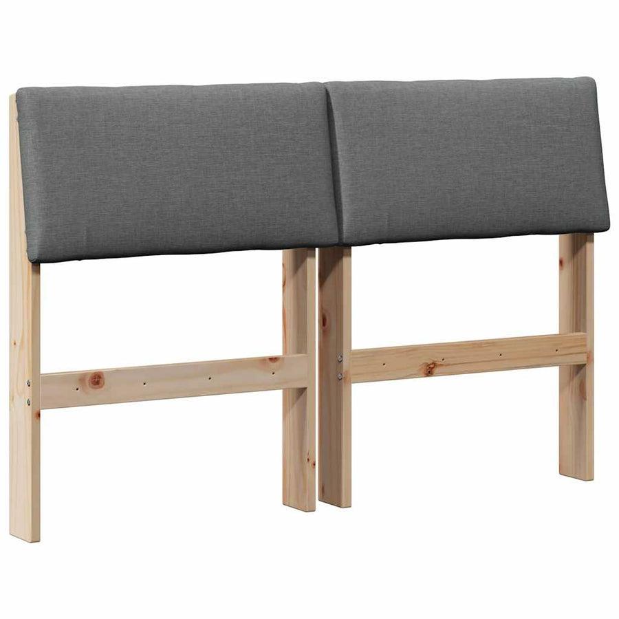 Gestoffeerd hoofdbord Donkergrijs 120 cm Massief grenenhout