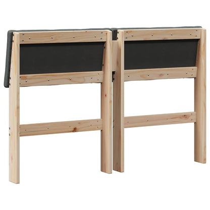 Gestoffeerd hoofdbord Donkergrijs 120 cm Massief grenenhout