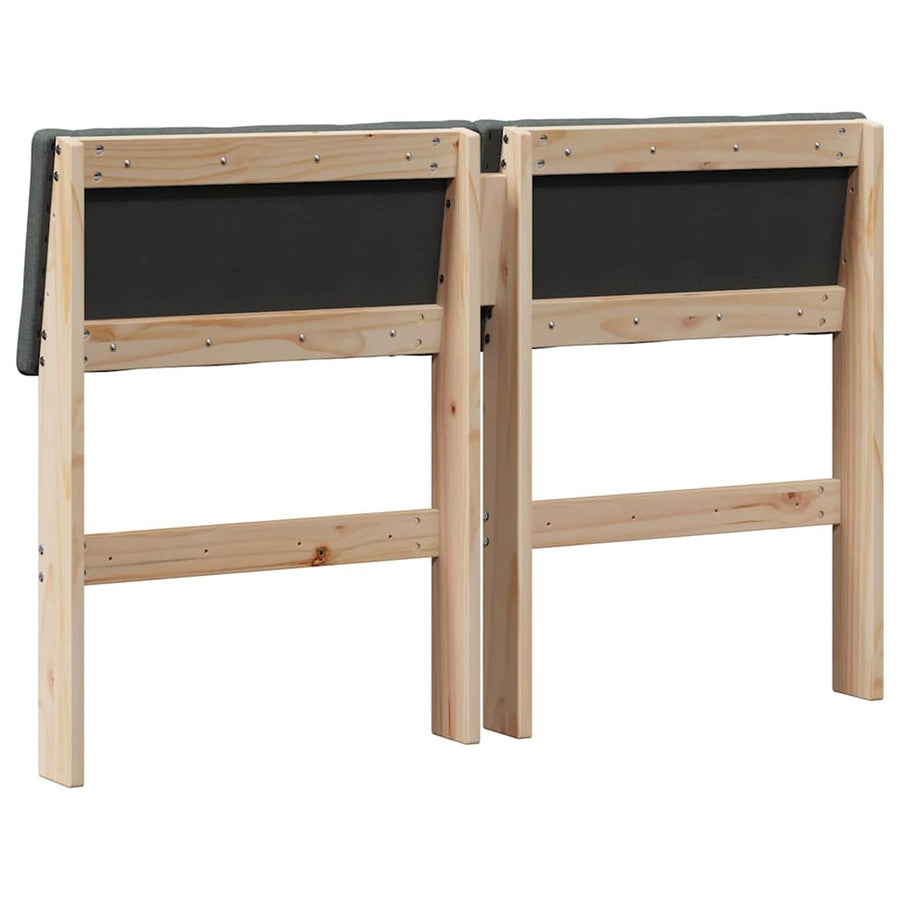 Gestoffeerd hoofdbord Donkergrijs 120 cm Massief grenenhout
