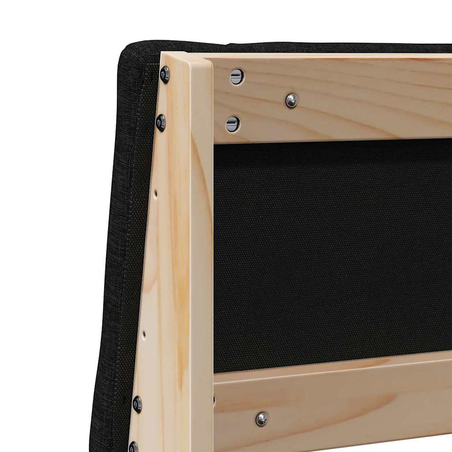 Gestoffeerd hoofdbord Zwart 120 cm Massief grenenhout