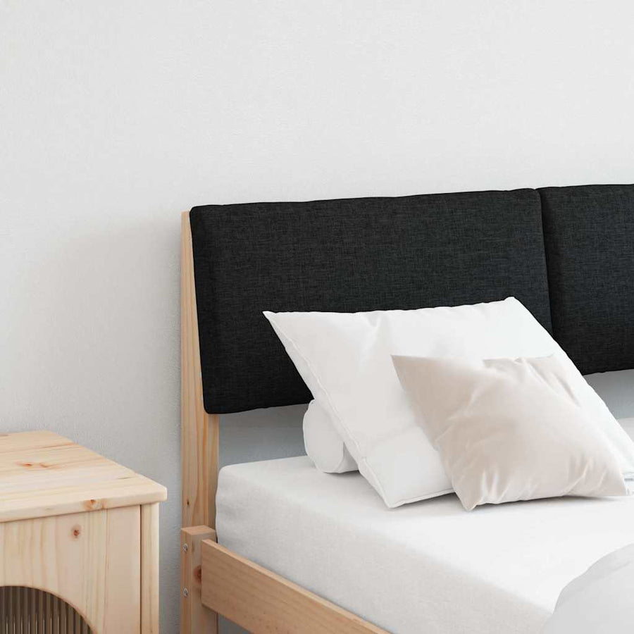 Gestoffeerd hoofdbord Zwart 120 cm Massief grenenhout