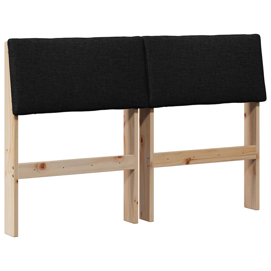 Gestoffeerd hoofdbord Zwart 120 cm Massief grenenhout