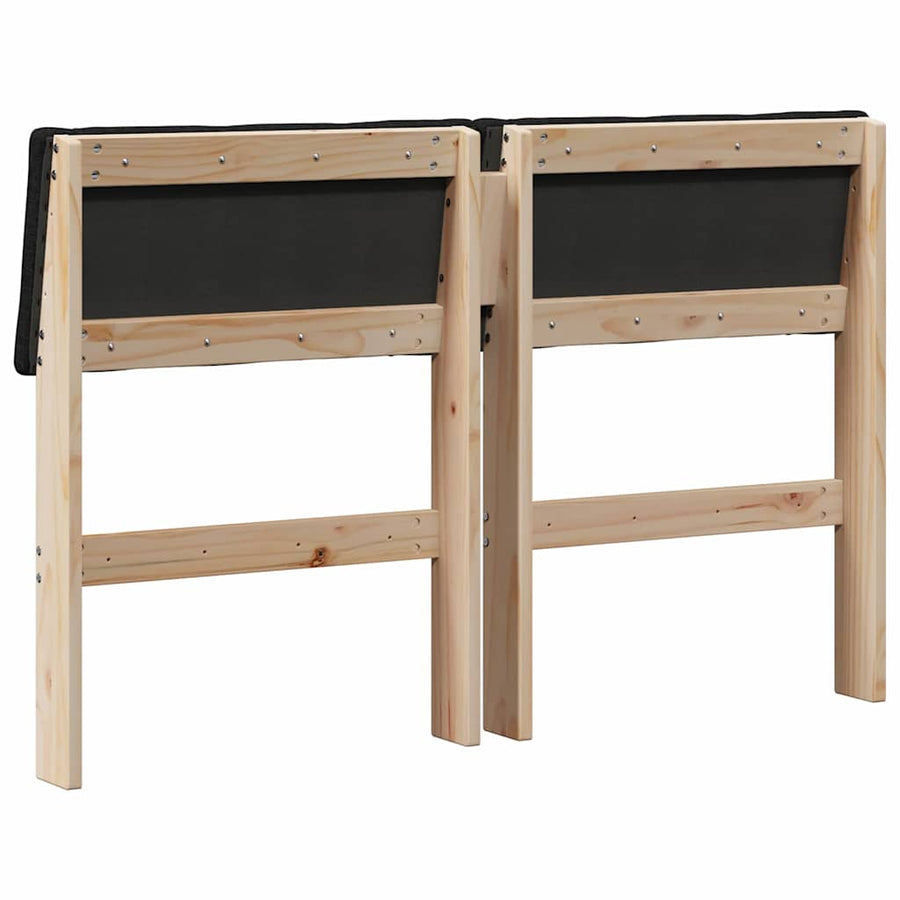 Gestoffeerd hoofdbord Zwart 120 cm Massief grenenhout