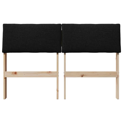 Gestoffeerd hoofdbord Zwart 120 cm Massief grenenhout