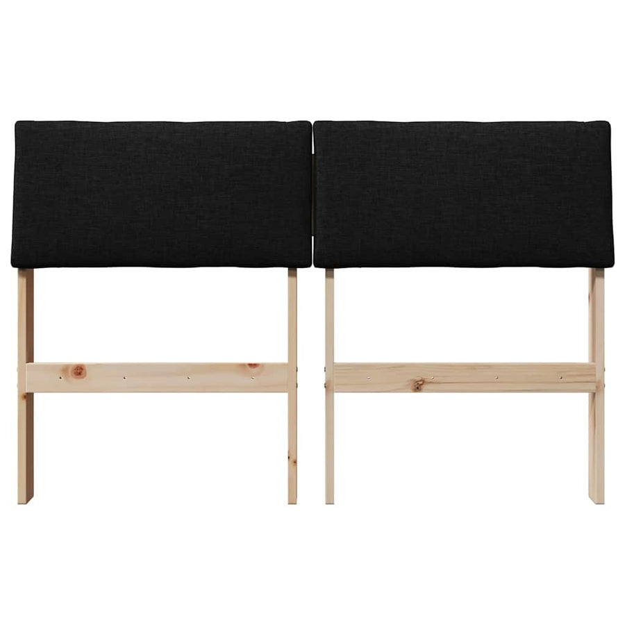 Gestoffeerd hoofdbord Zwart 120 cm Massief grenenhout