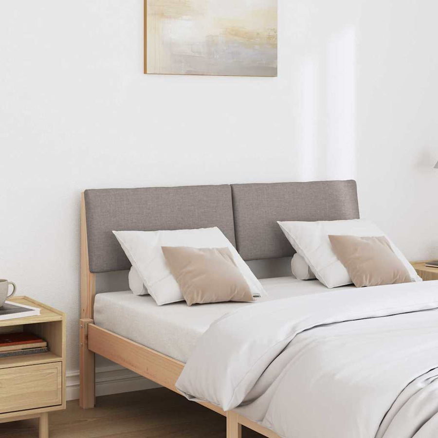 Gestoffeerd hoofdbord Taupe 120 cm Massief grenenhout