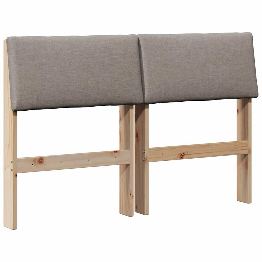 Gestoffeerd hoofdbord Taupe 120 cm Massief grenenhout