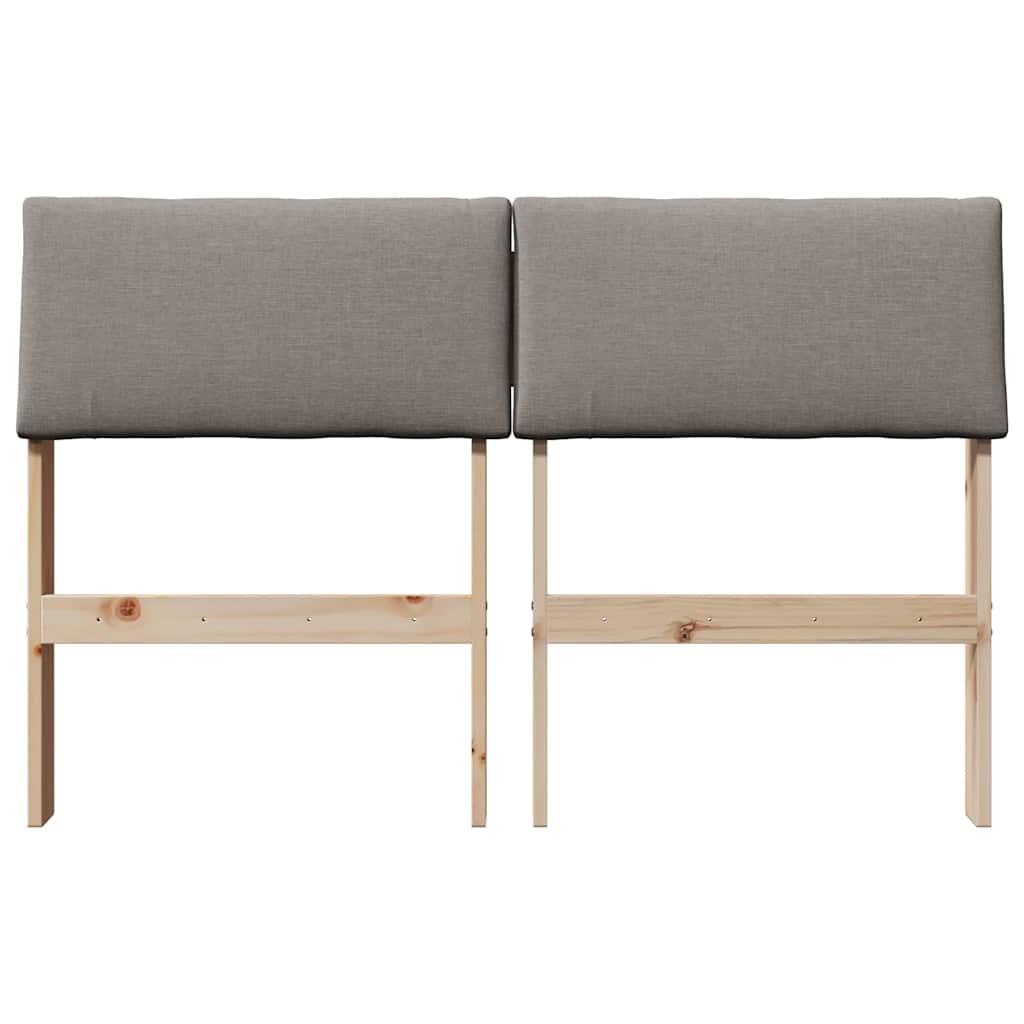 Gestoffeerd hoofdbord Taupe 120 cm Massief grenenhout