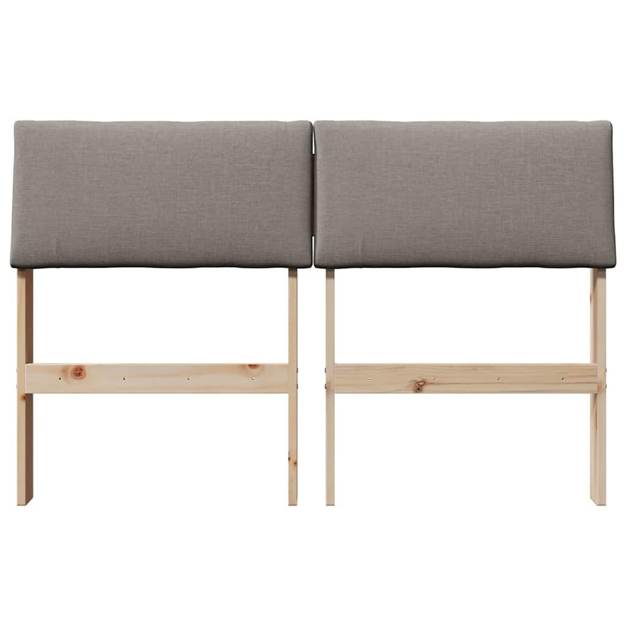 Gestoffeerd hoofdbord Taupe 120 cm Massief grenenhout