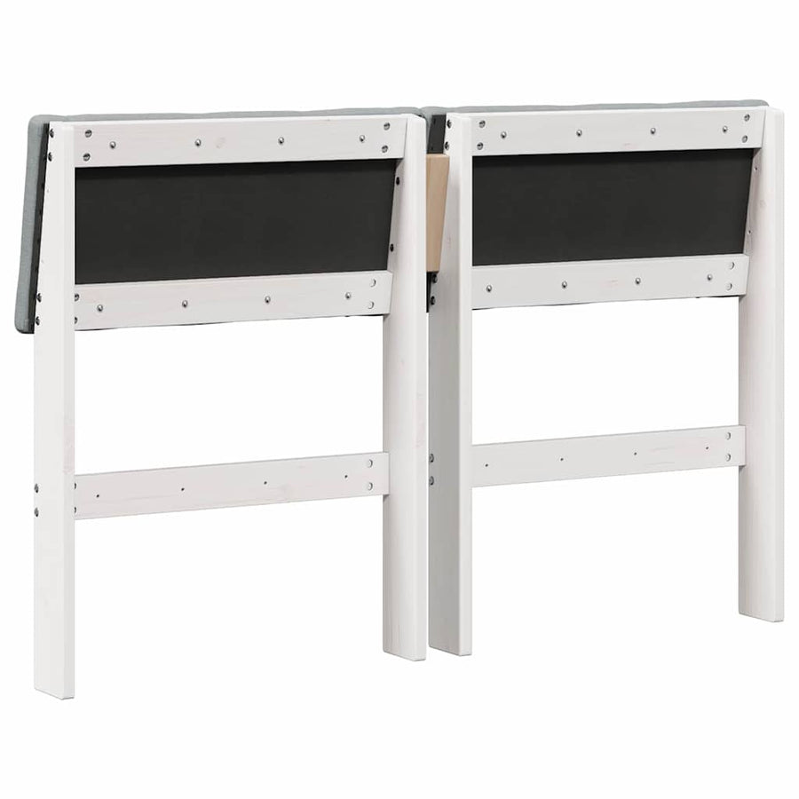 Gestoffeerd hoofdbord Lichtgrijs 120 cm Massief grenenhout