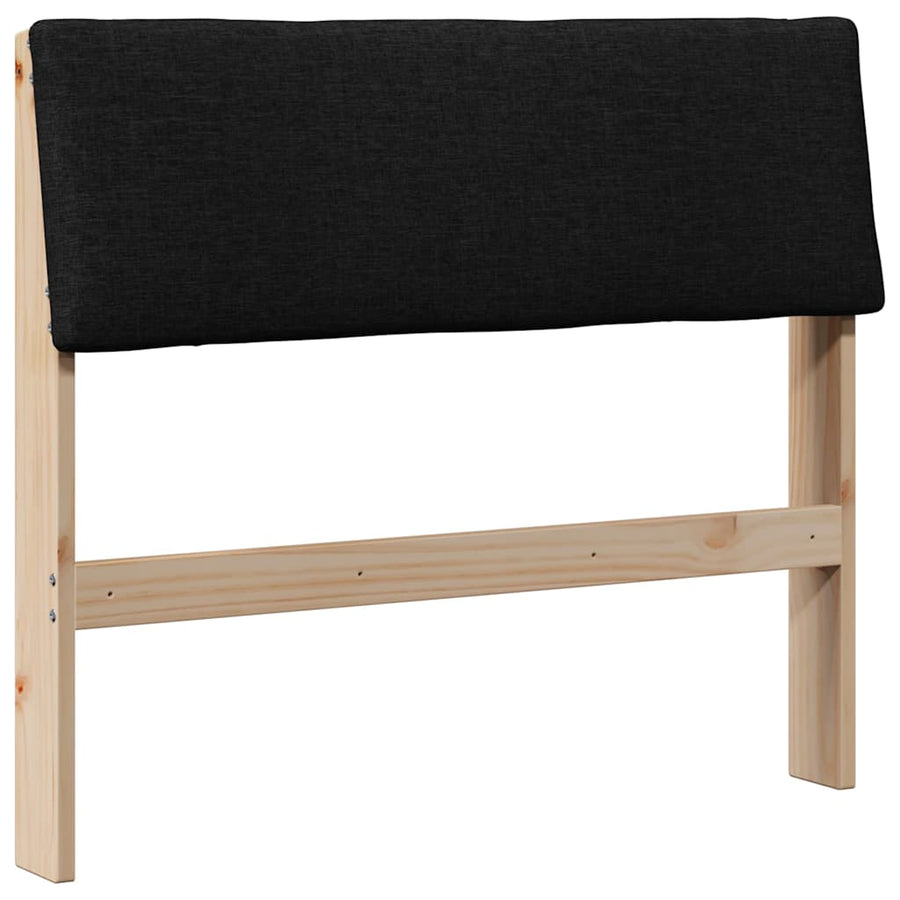 Gestoffeerd hoofdbord Zwart 100 cm Massief grenenhout