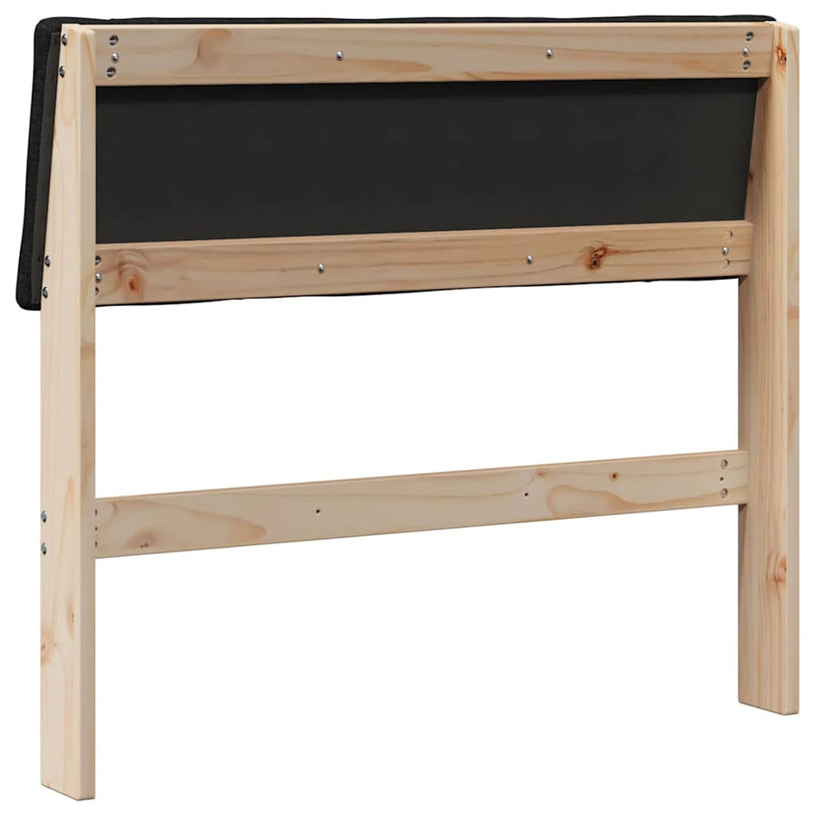 Gestoffeerd hoofdbord Zwart 100 cm Massief grenenhout