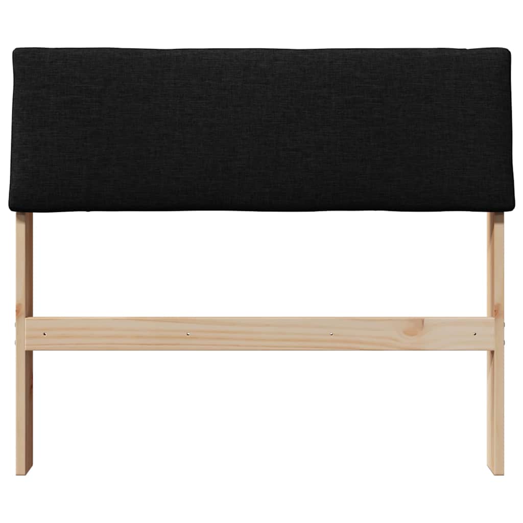 Gestoffeerd hoofdbord Zwart 100 cm Massief grenenhout