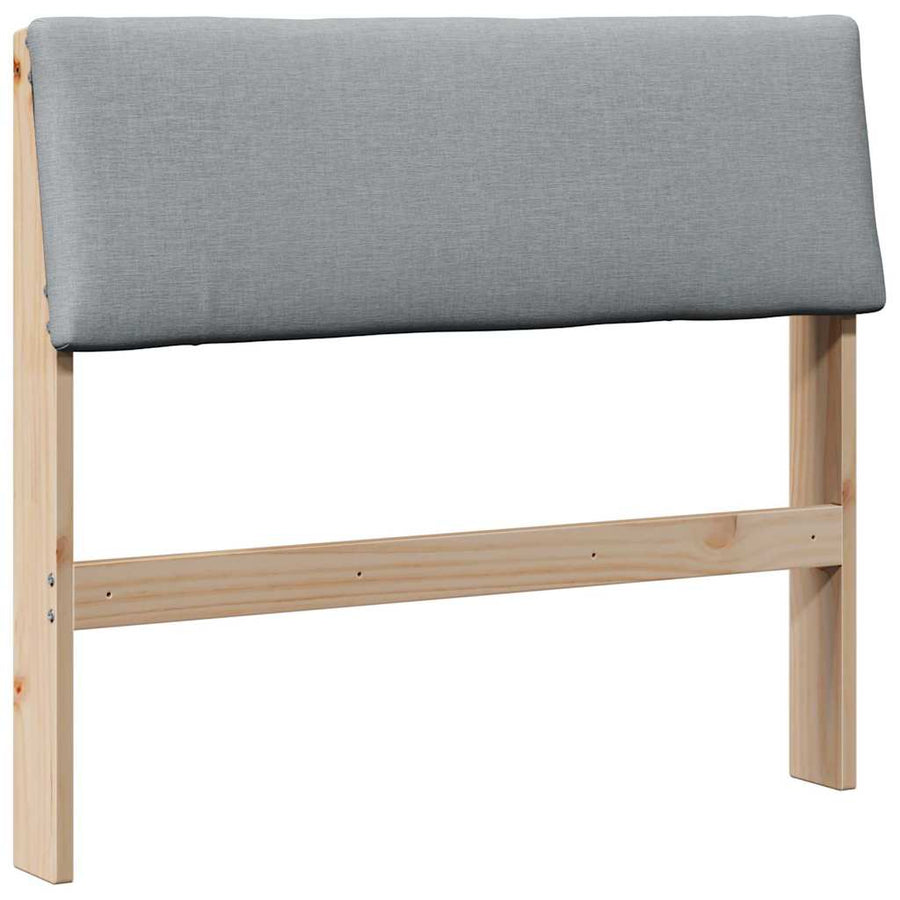 Gestoffeerd hoofdbord Lichtgrijs 90 cm Massief grenenhout