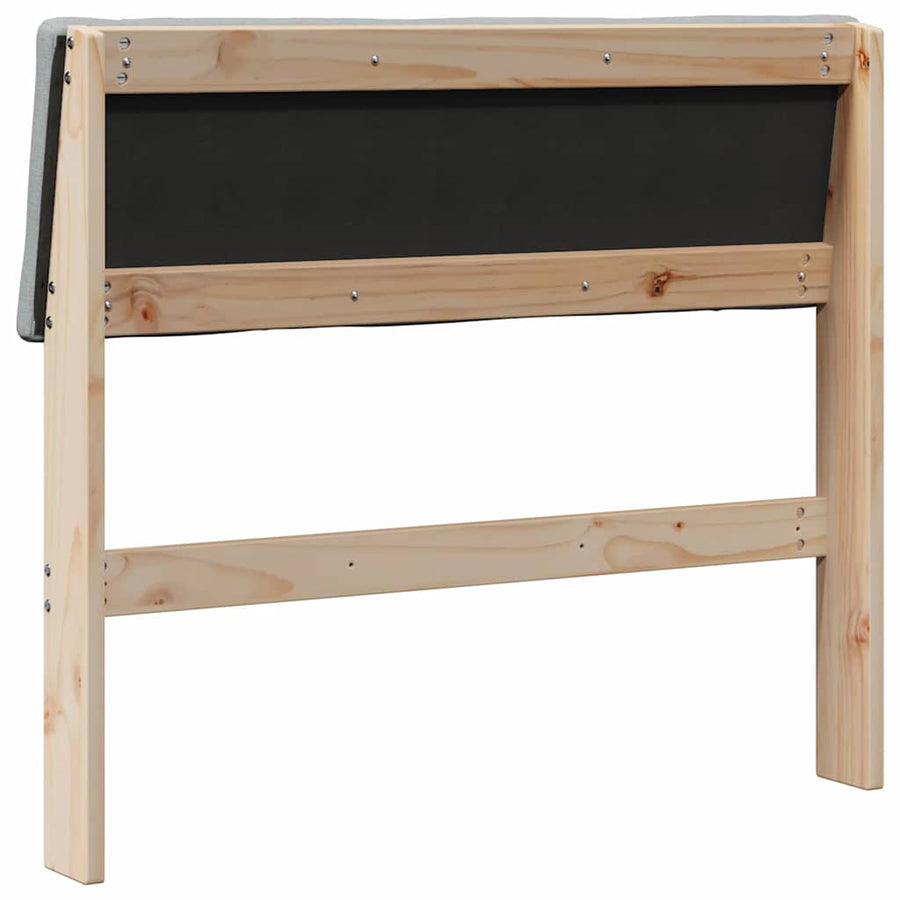 Gestoffeerd hoofdbord Lichtgrijs 90 cm Massief grenenhout
